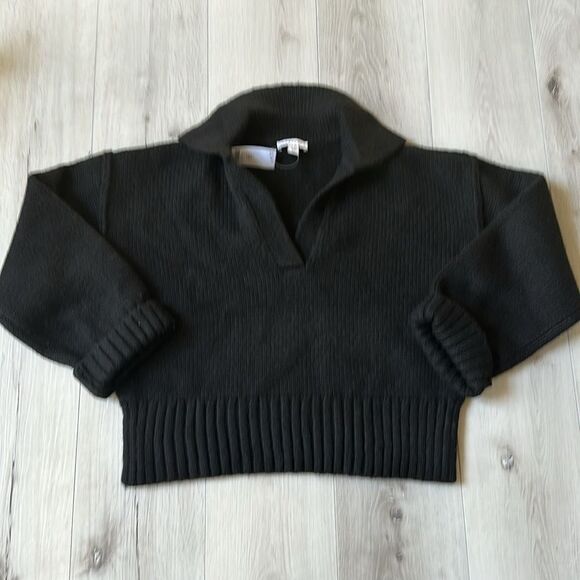 Topshop Clean Slash Neck Long Sleeve Too Black 0-2 NWT - Picture 5 of 6